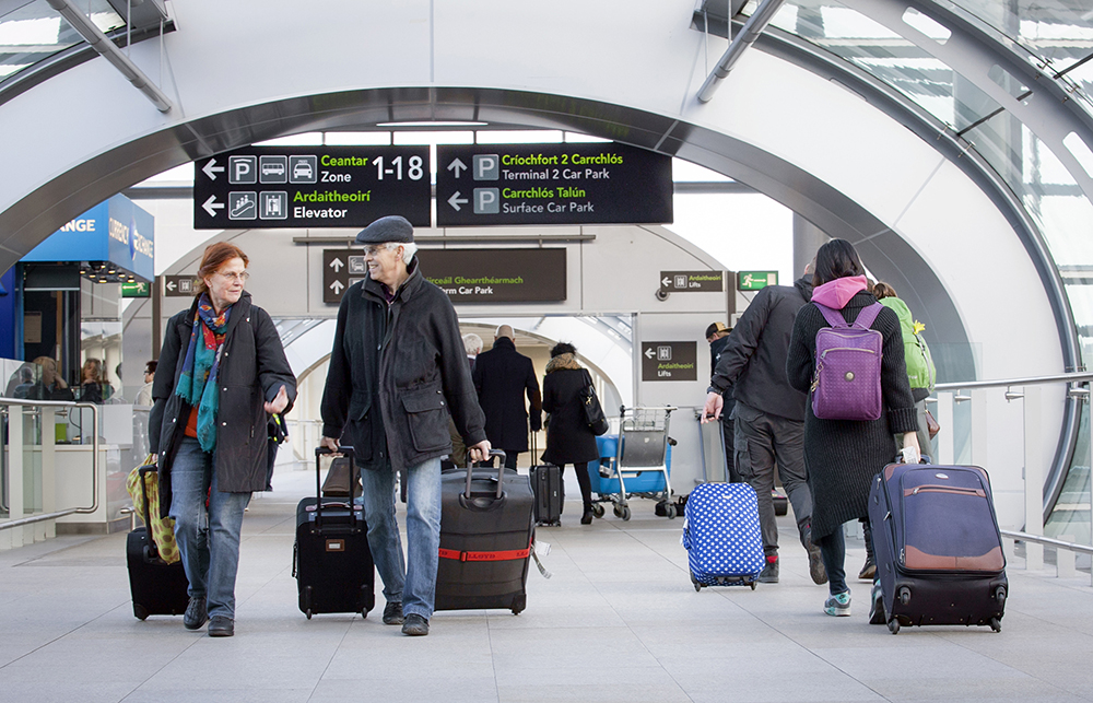 passengers in Dublin Airport arrivals