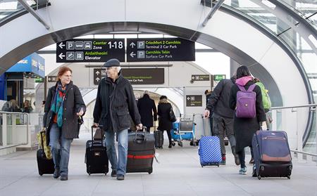 passengers in Dublin Airport arrivals